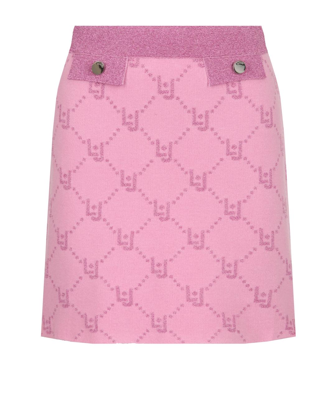 LIU JO Розовая вискозная юбка мини, фото 1