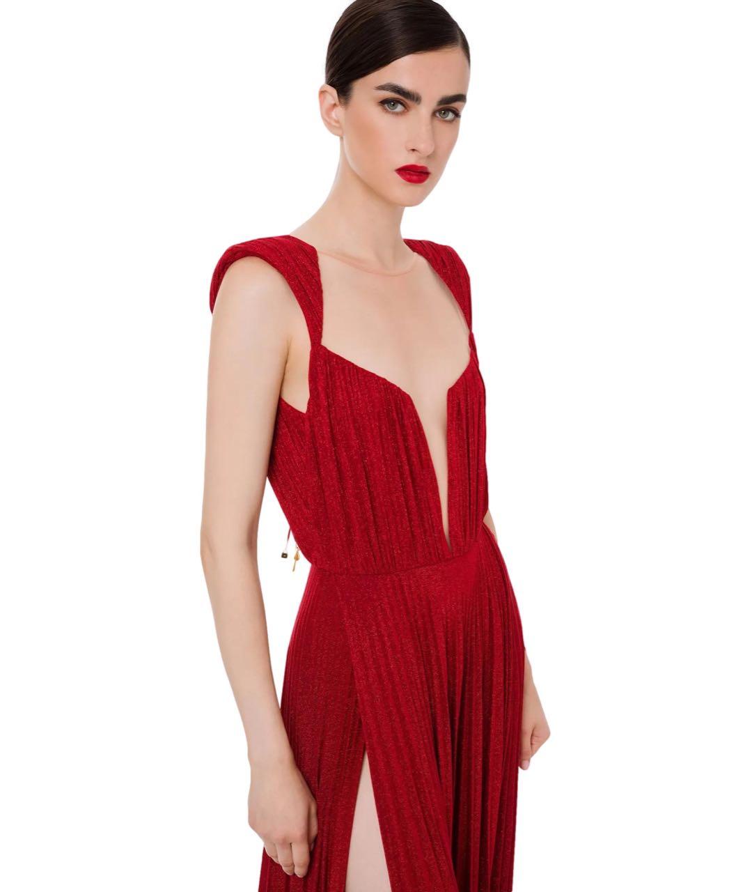 ELISABETTA FRANCHI Красное вискозное вечернее платье, фото 4