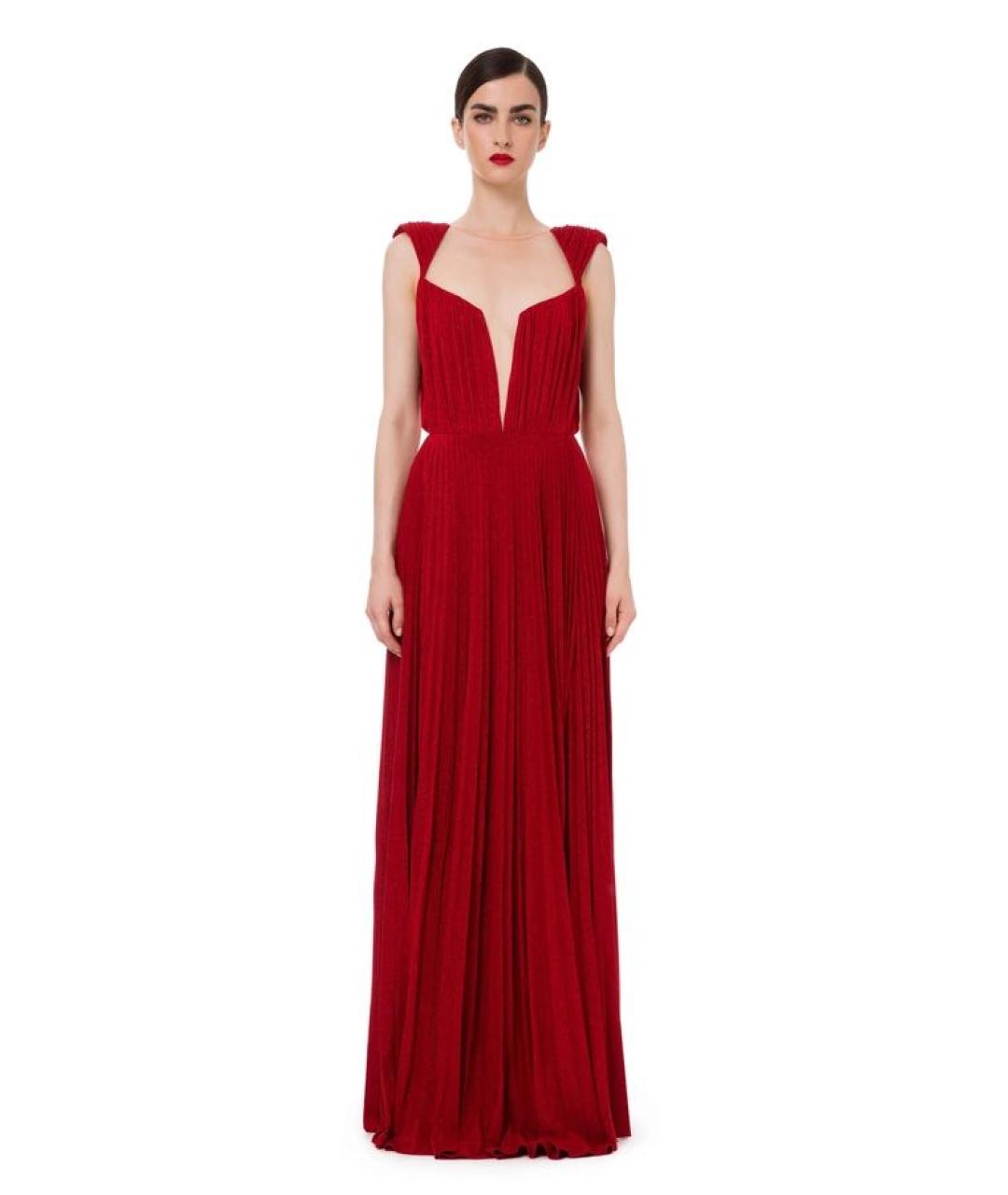 ELISABETTA FRANCHI Красное вискозное вечернее платье, фото 3