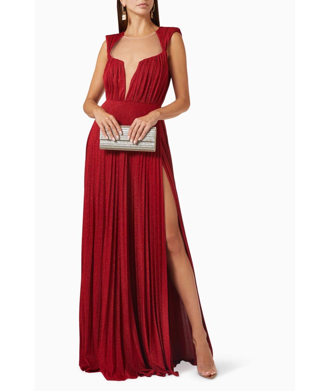 ELISABETTA FRANCHI Красное вискозное вечернее платье, фото 5