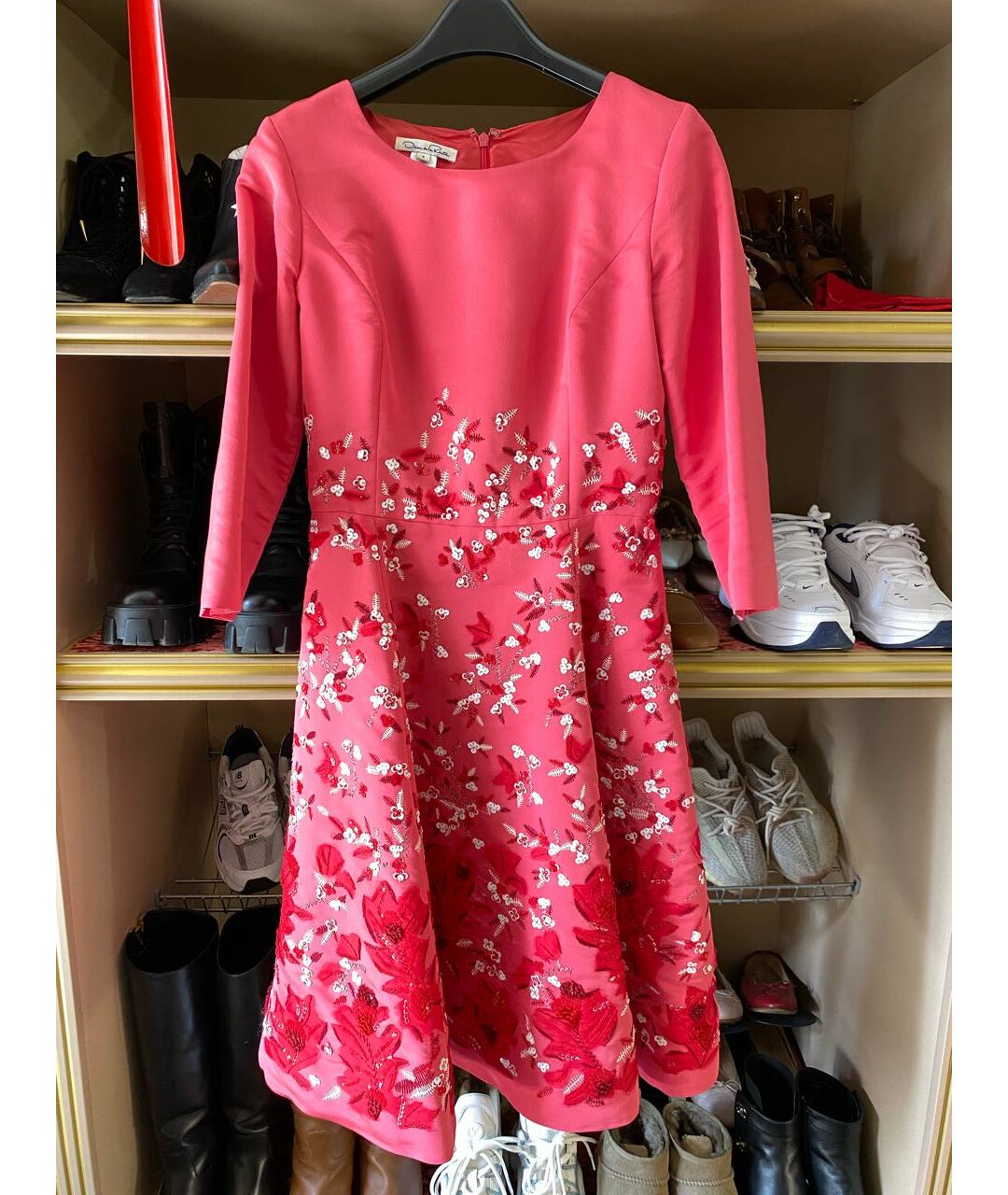 OSCAR DE LA RENTA Розовое креповое коктейльное платье, фото 9