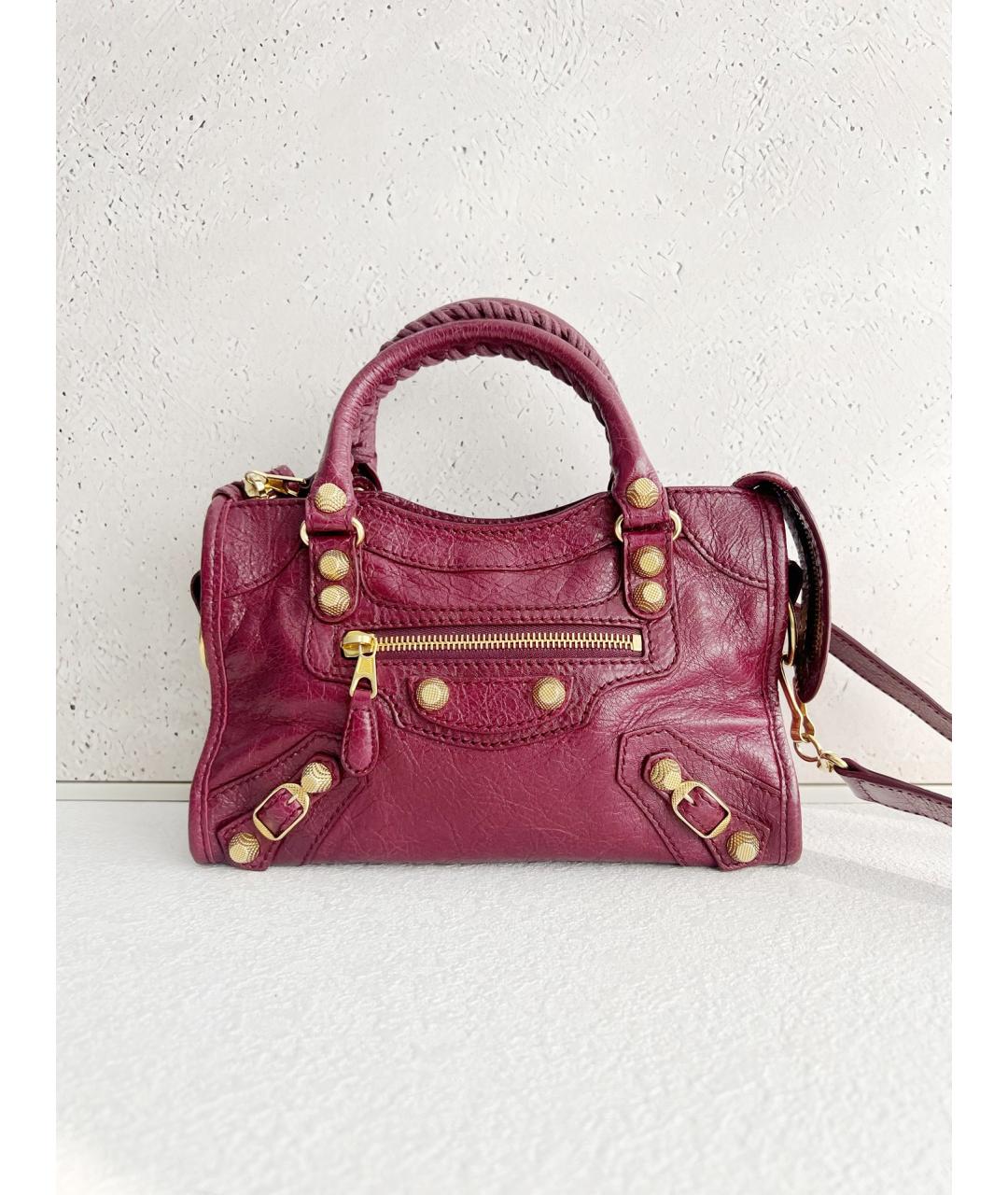 BALENCIAGA Фуксия кожаная сумка тоут, фото 7