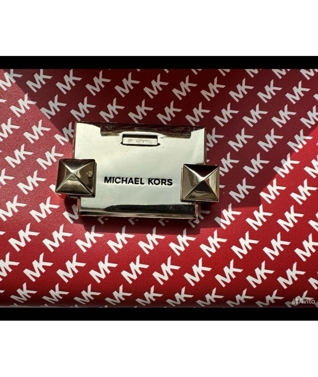 MICHAEL KORS Красная кожаная сумка через плечо, фото 6