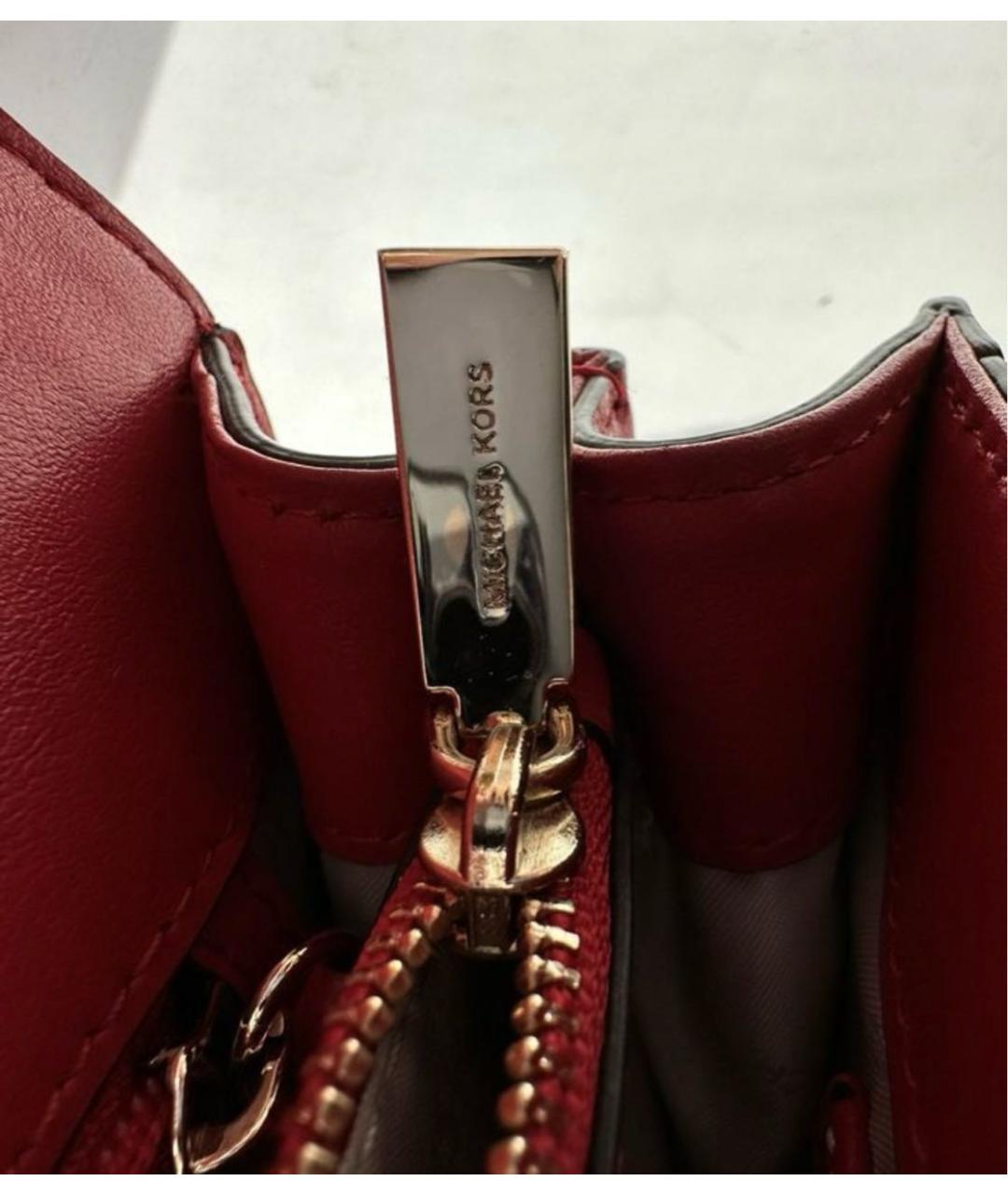 MICHAEL KORS Красная кожаная сумка через плечо, фото 5