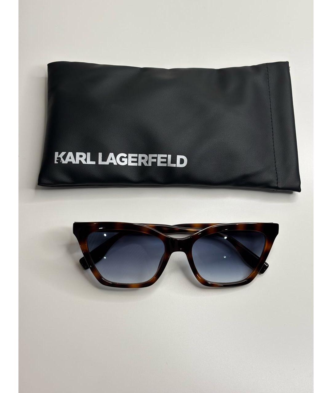 KARL LAGERFELD Коричневые пластиковые солнцезащитные очки, фото 5