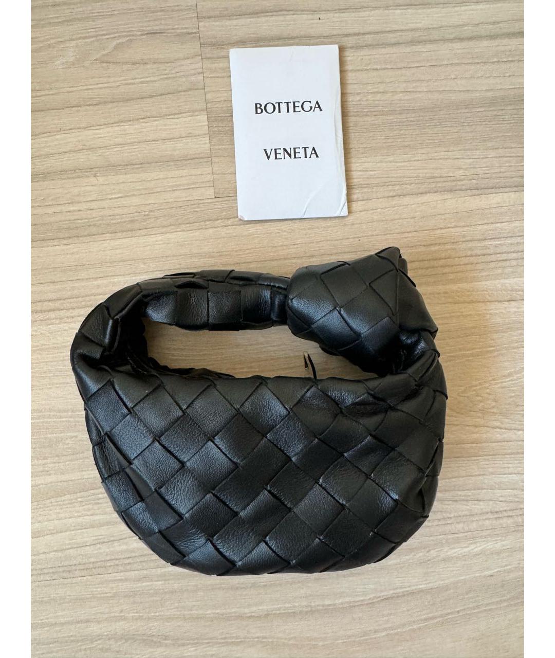 BOTTEGA VENETA Черная кожаная сумка с короткими ручками, фото 2