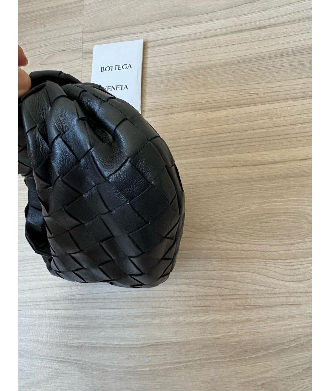 BOTTEGA VENETA Черная кожаная сумка с короткими ручками, фото 5
