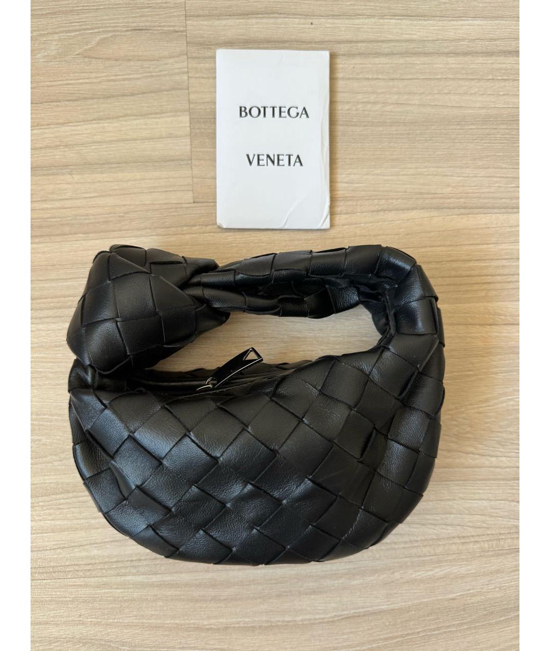 BOTTEGA VENETA Черная кожаная сумка с короткими ручками, фото 9