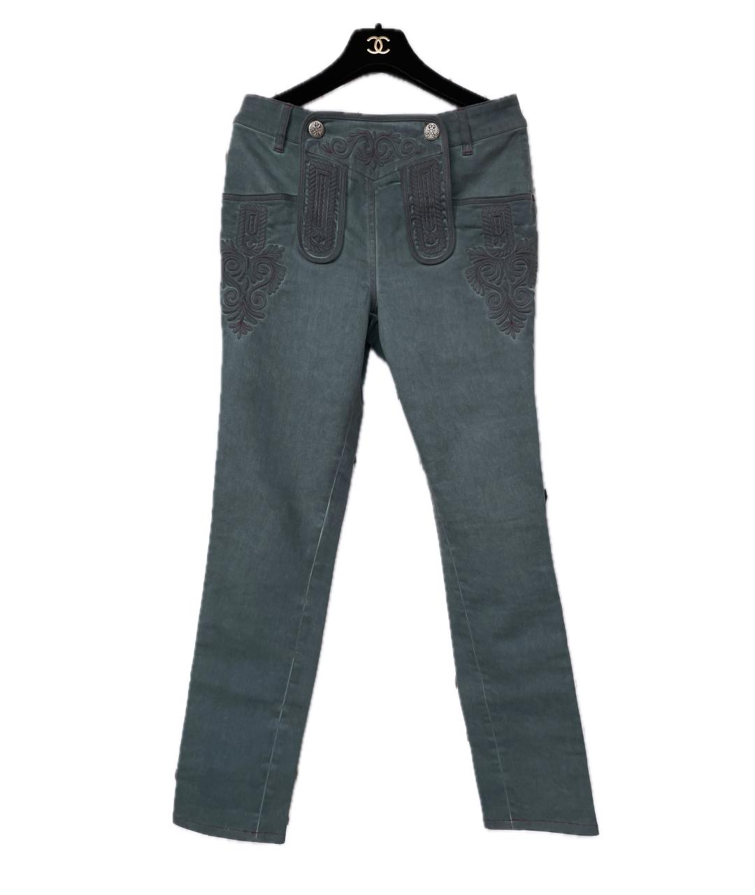 CHANEL PRE-OWNED Мульти хлопковые прямые джинсы, фото 3
