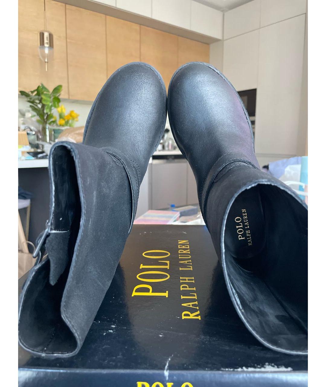 POLO RALPH LAUREN Черные кожаные ботинки, фото 3