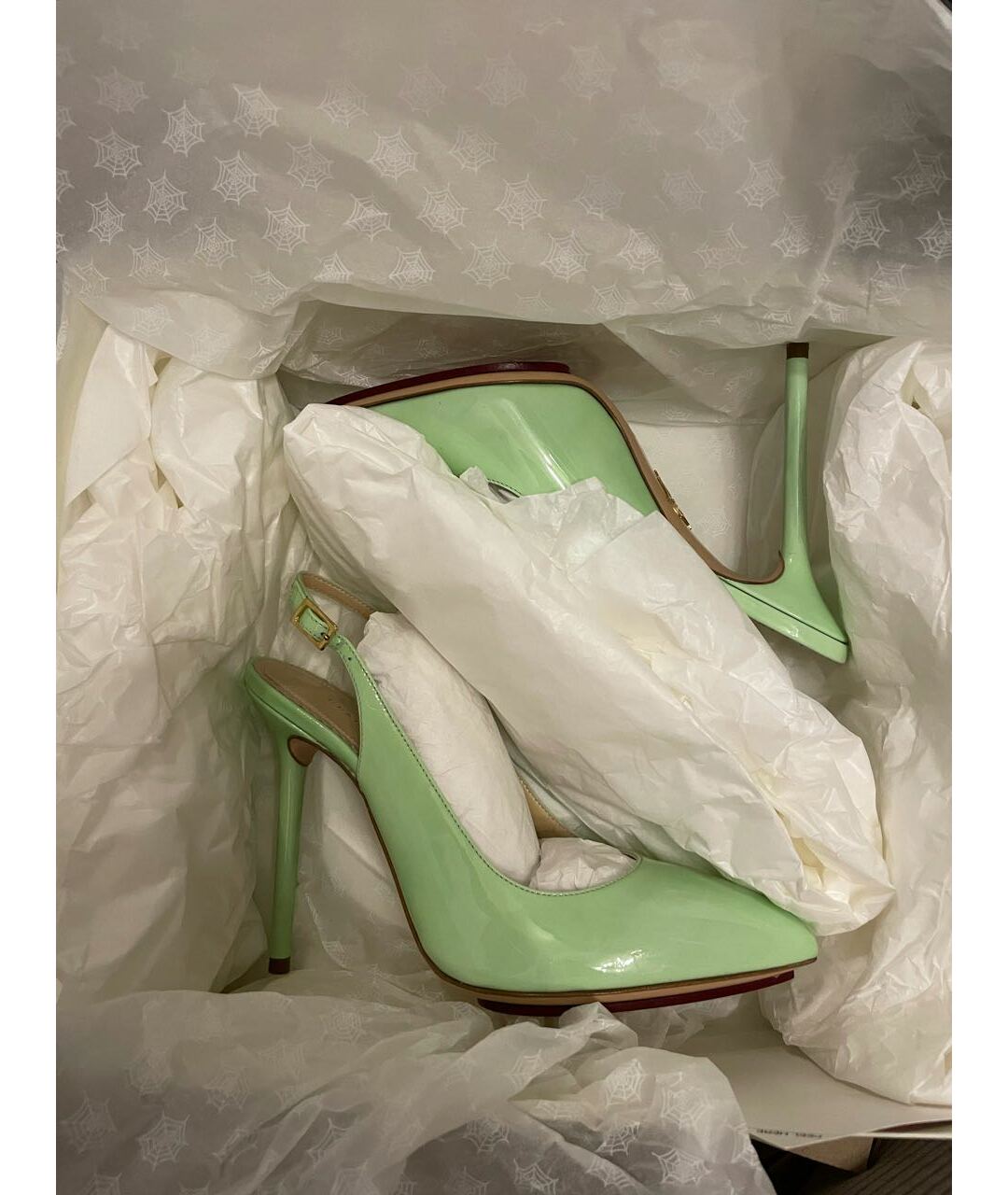 CHARLOTTE OLYMPIA Салатовые туфли из лакированной кожи, фото 8