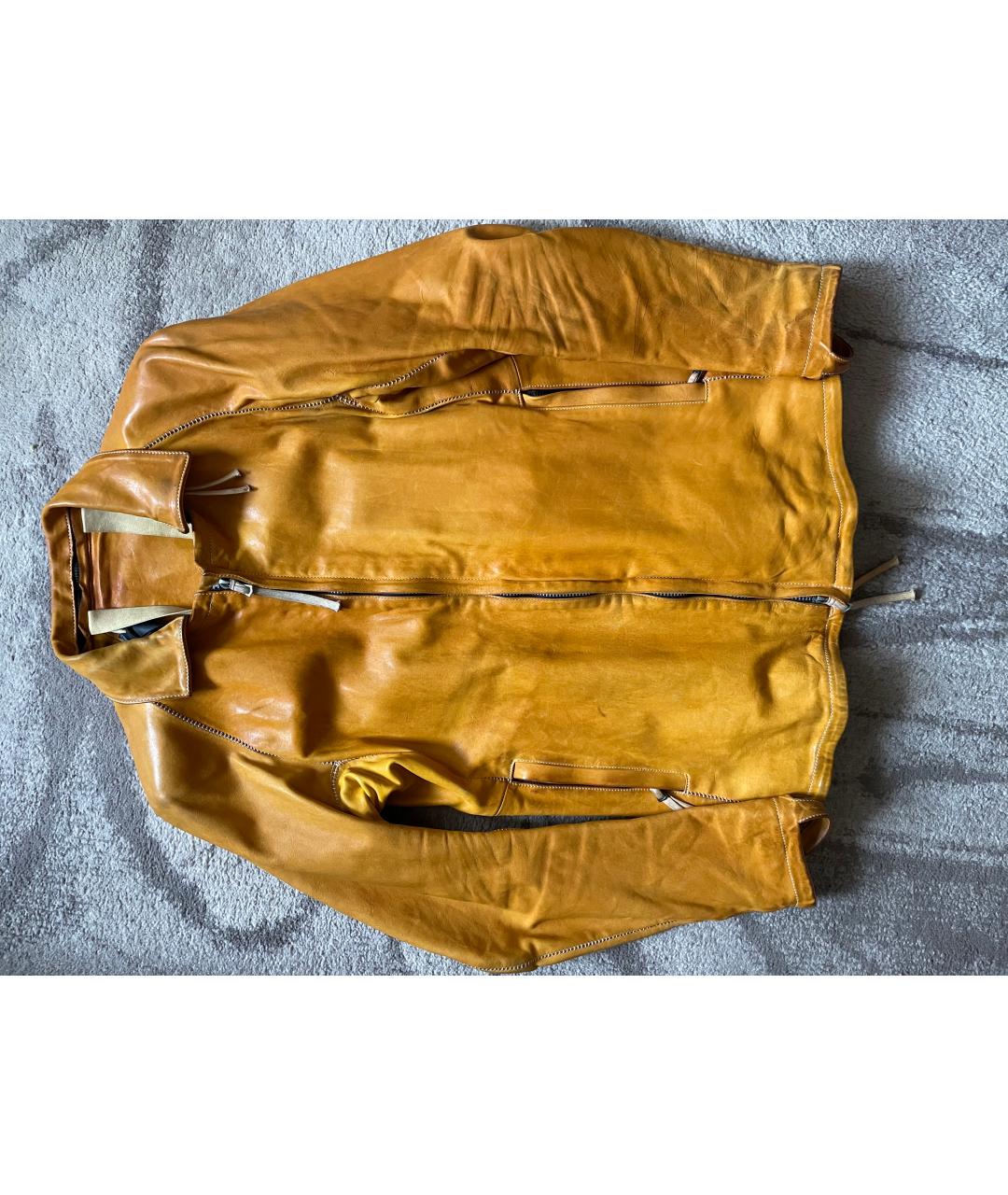BORIS BIDJAN Желтая кожаная куртка, фото 7