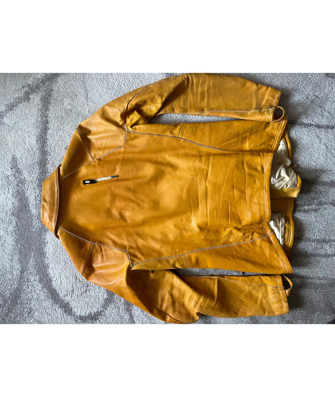BORIS BIDJAN Желтая кожаная куртка, фото 3