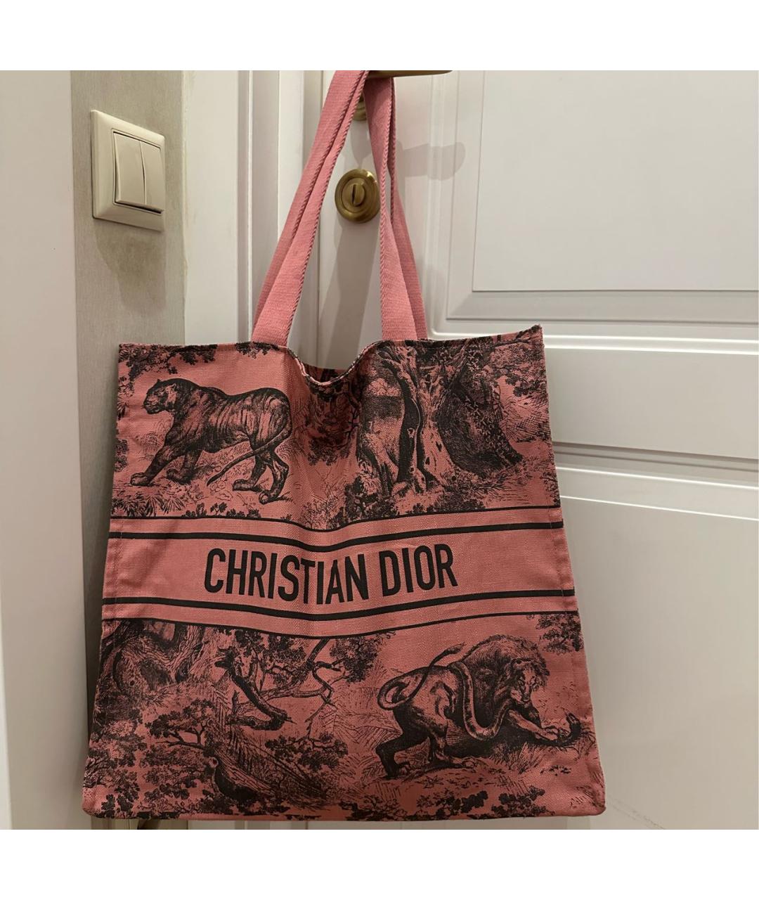 CHRISTIAN DIOR PRE-OWNED Розовая тканевая пляжная сумка, фото 4