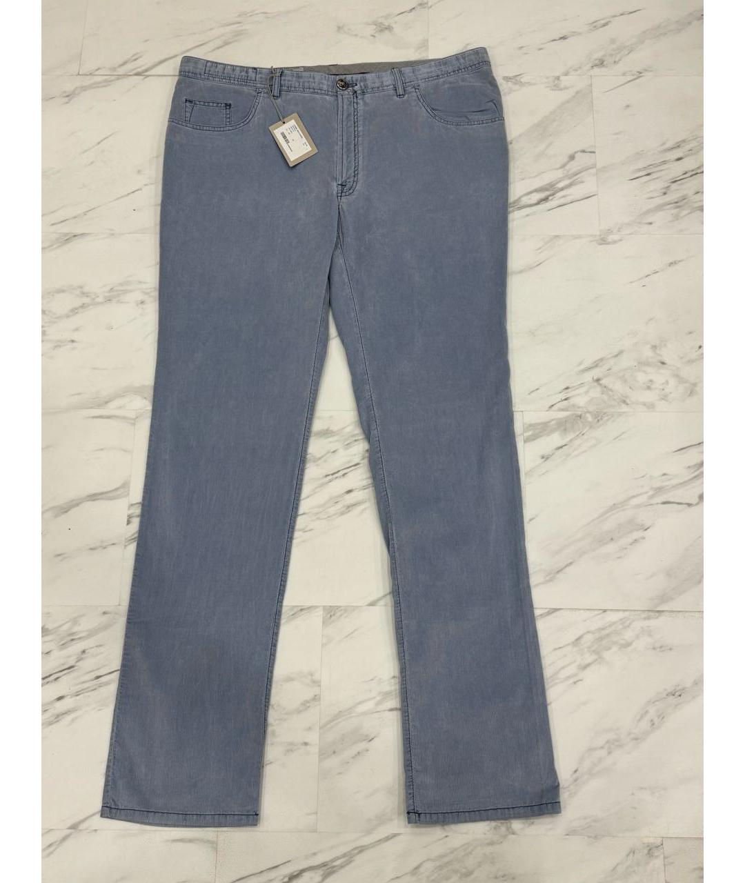 BRIONI Голубые хлопковые прямые джинсы, фото 6