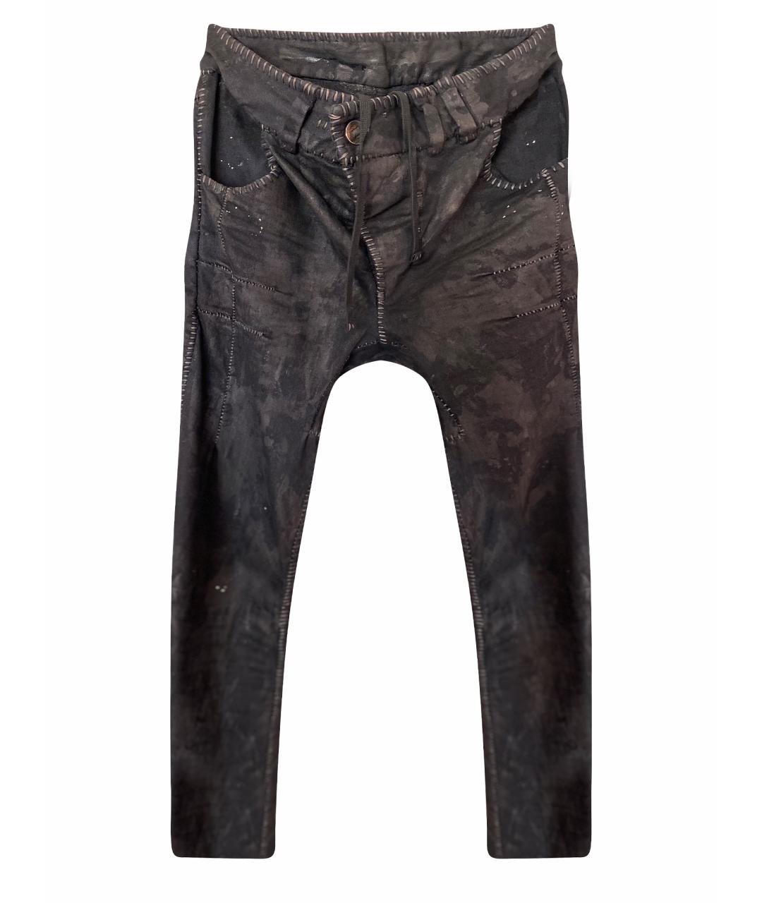 BORIS BIDJAN Антрацитовые хлопко-эластановые джинсы скинни, фото 1