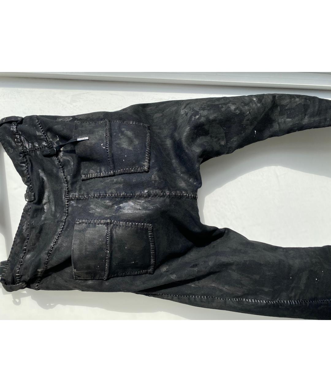 BORIS BIDJAN Антрацитовые хлопко-эластановые джинсы скинни, фото 2