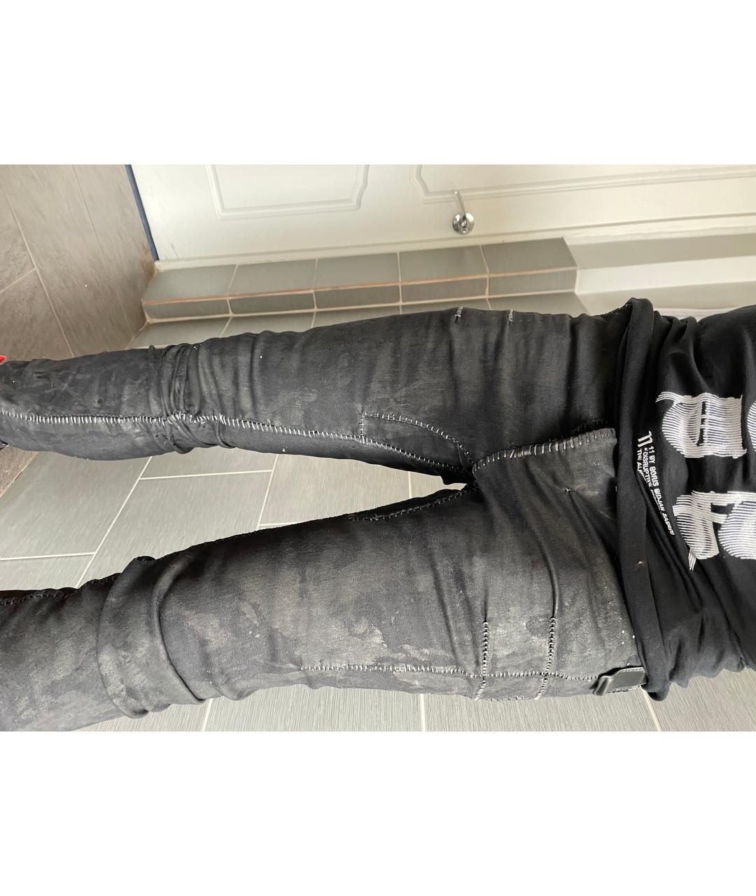BORIS BIDJAN Антрацитовые хлопко-эластановые джинсы скинни, фото 6