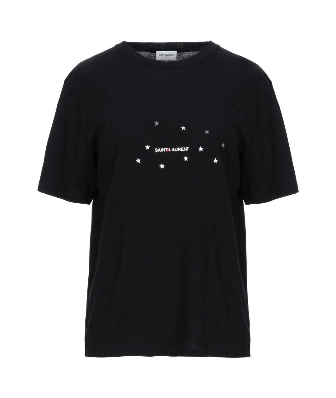 SAINT LAURENT Черная хлопковая футболка, фото 5