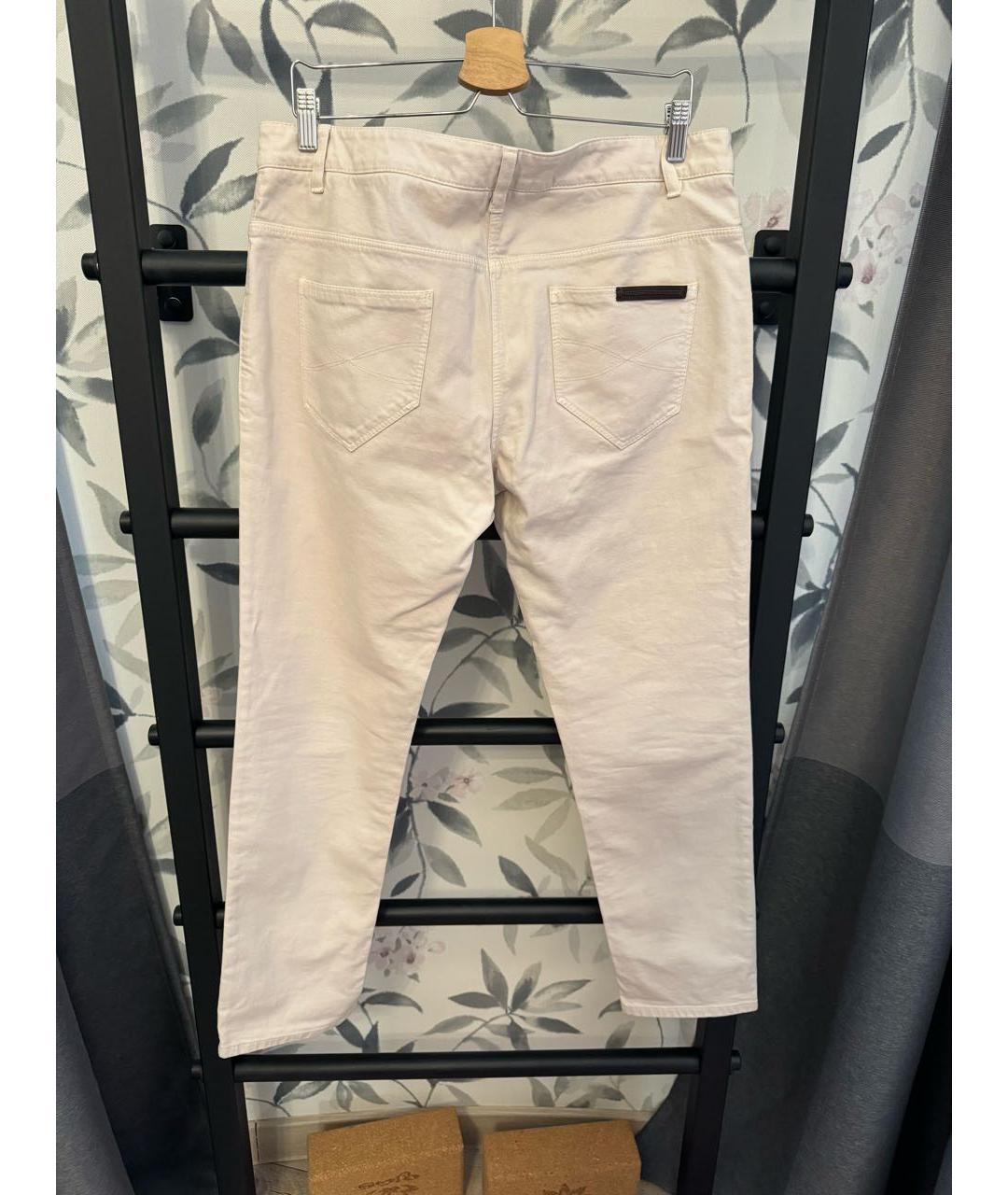 BRUNELLO CUCINELLI Бежевые хлопковые прямые джинсы, фото 2