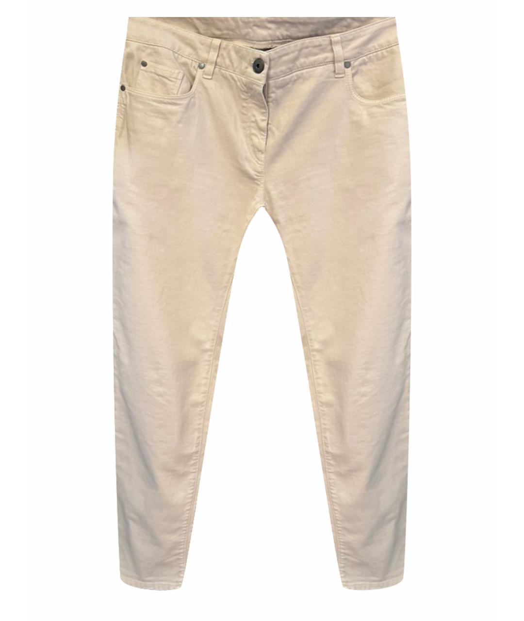BRUNELLO CUCINELLI Бежевые хлопковые прямые джинсы, фото 1