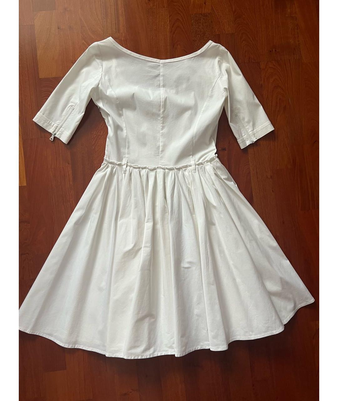 PRADA Белое хлопко-эластановое платье, фото 2