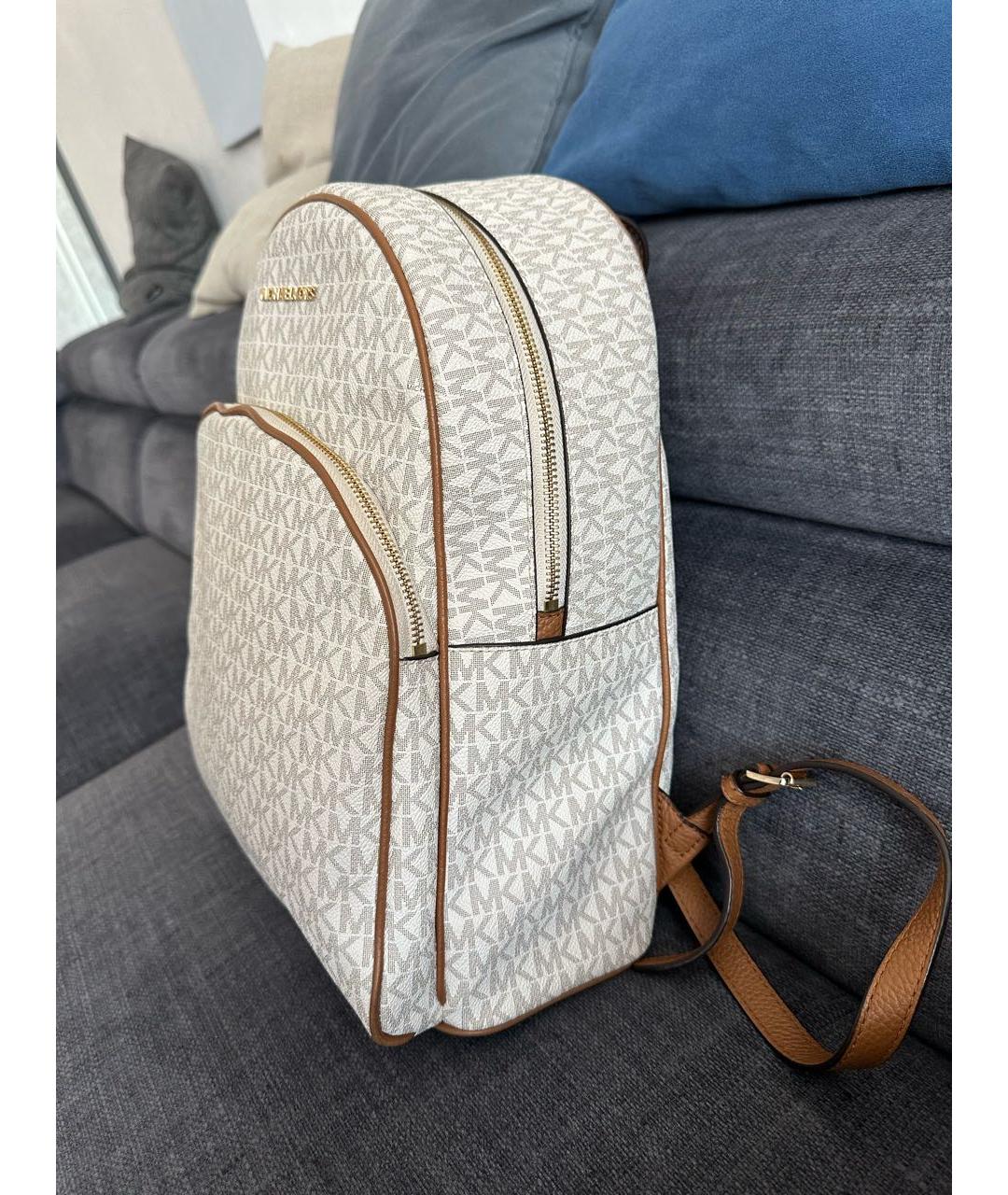 MICHAEL MICHAEL KORS Бежевый кожаный рюкзак, фото 2