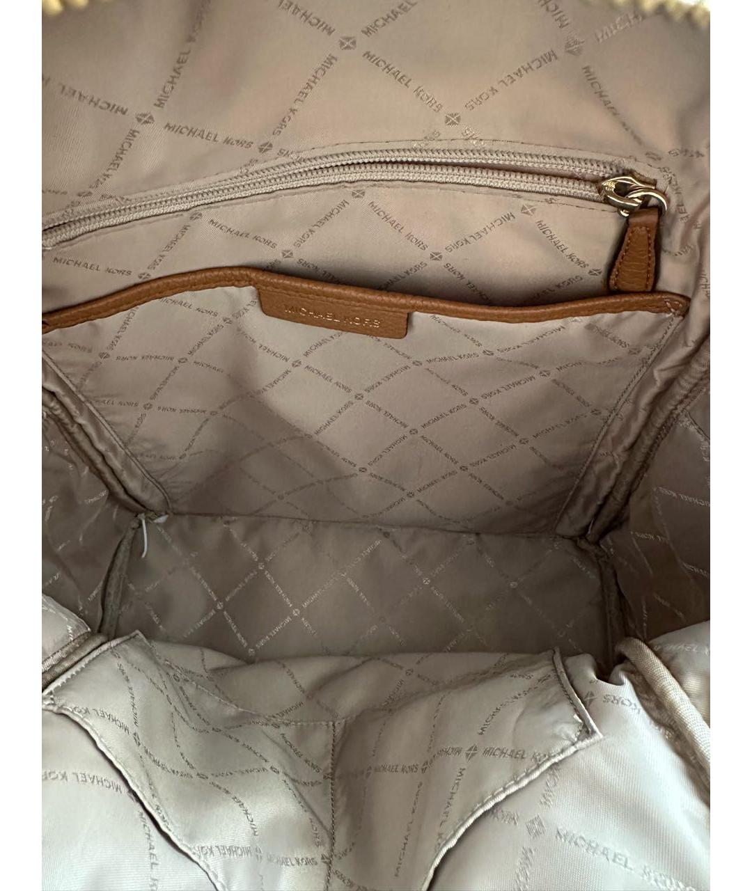 MICHAEL MICHAEL KORS Бежевый кожаный рюкзак, фото 4