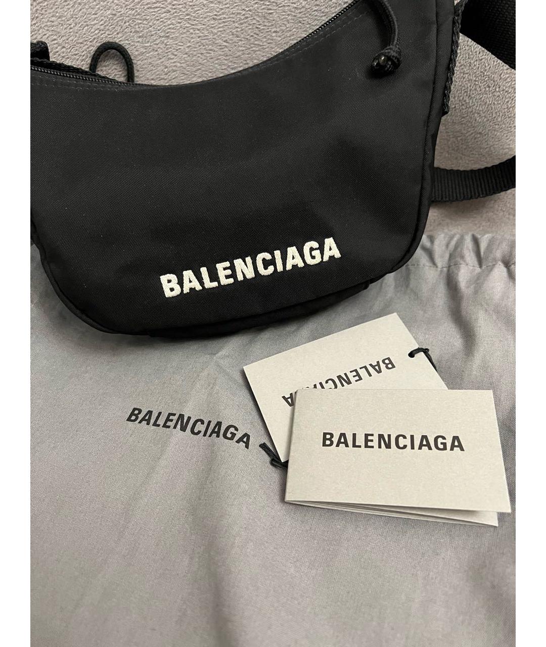 BALENCIAGA Черная синтетическая сумка через плечо, фото 7