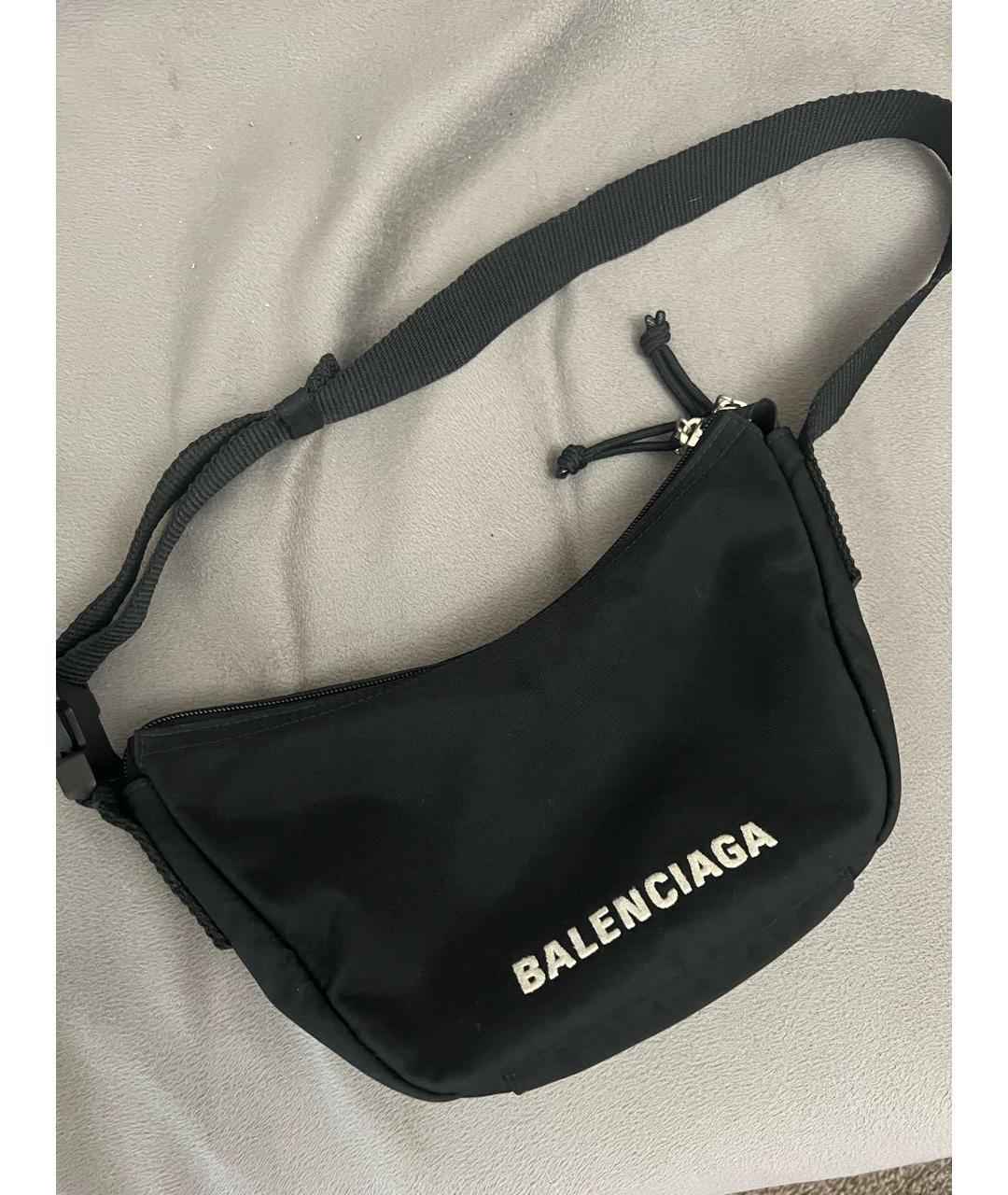 BALENCIAGA Черная синтетическая сумка через плечо, фото 8