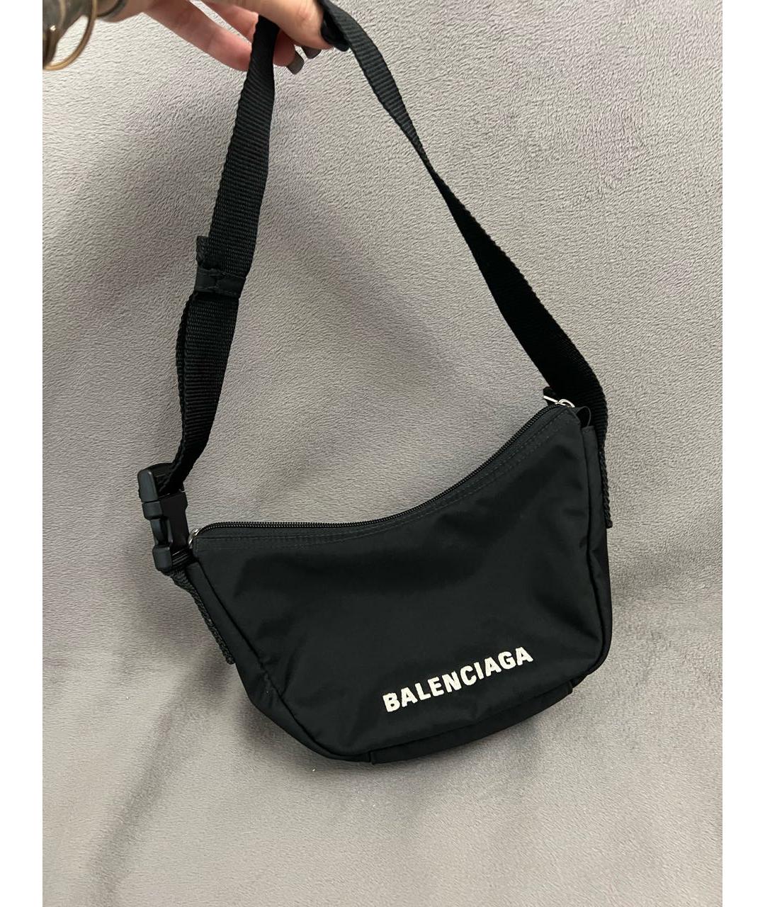 BALENCIAGA Черная синтетическая сумка через плечо, фото 6