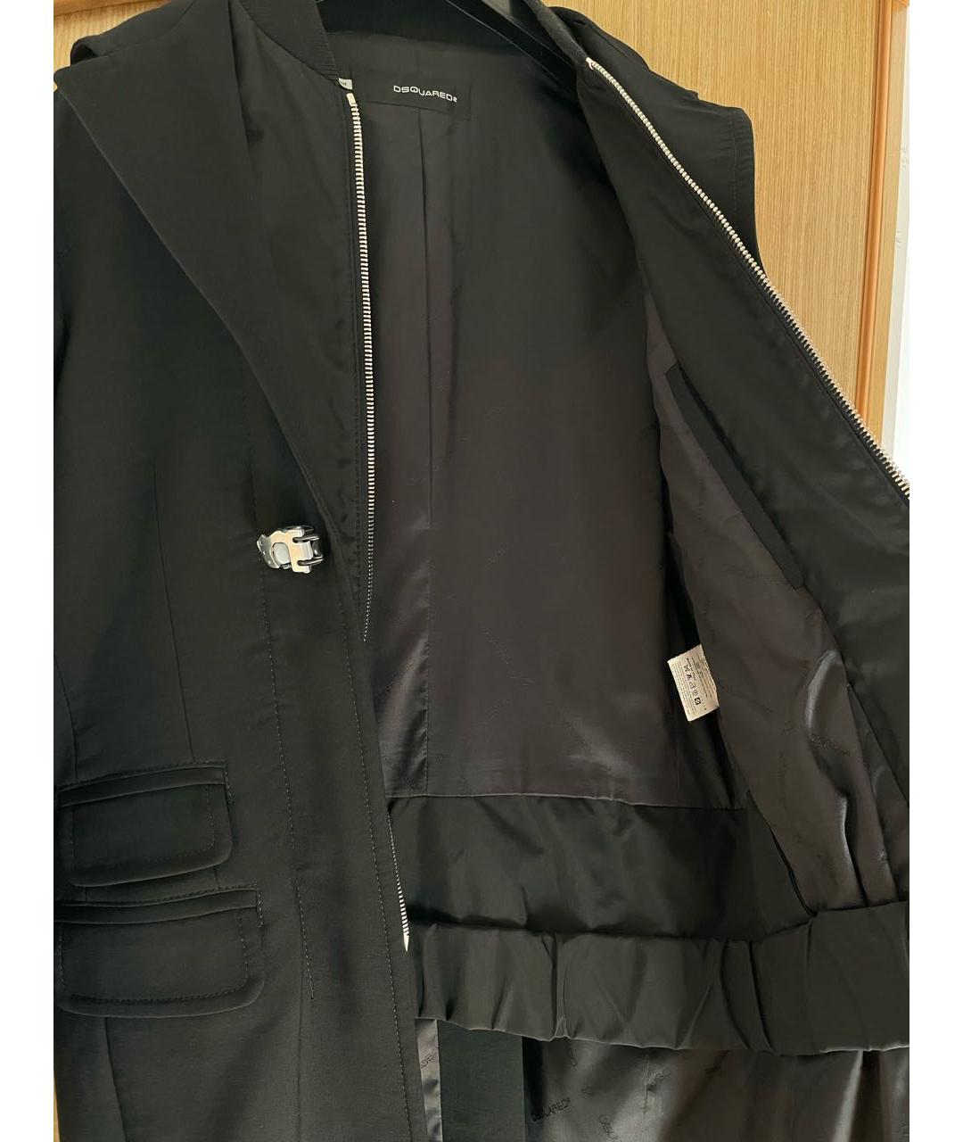 DSQUARED2 Черное шерстяное пальто, фото 5