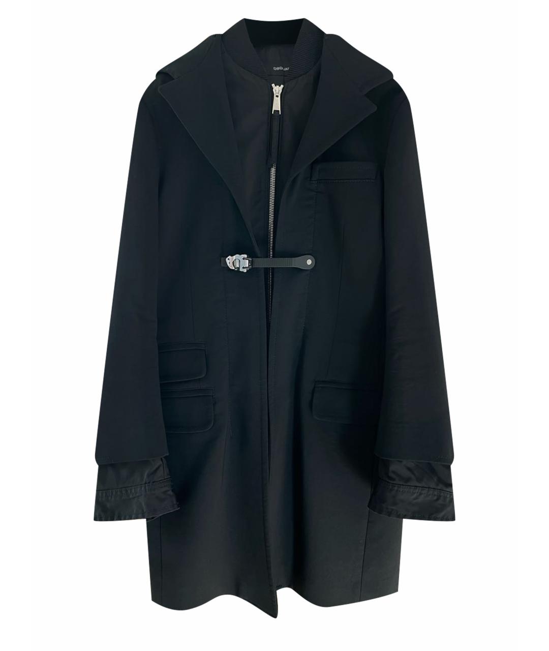 DSQUARED2 Черное шерстяное пальто, фото 1