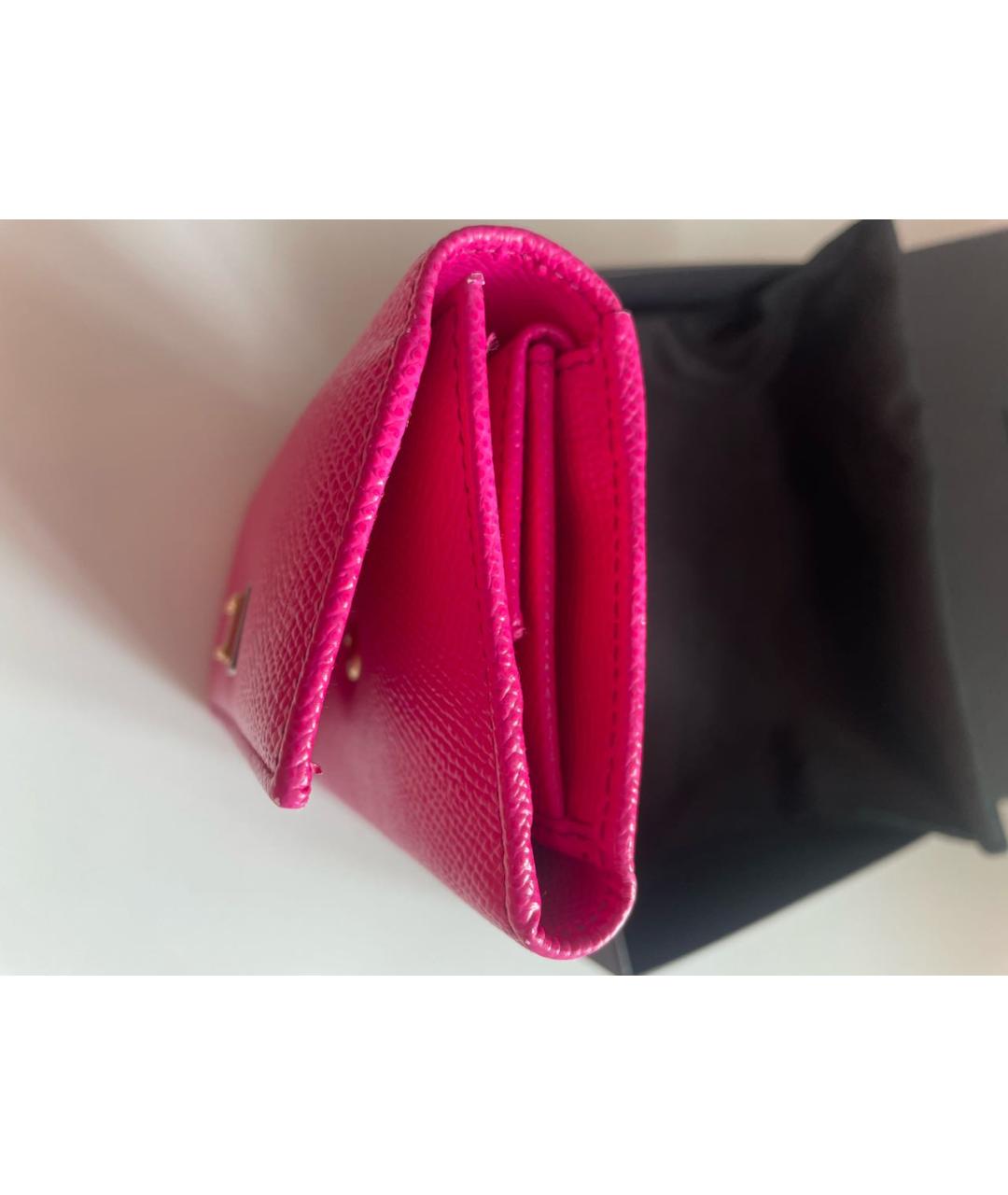 DOLCE&GABBANA Розовый кожаный кошелек, фото 6