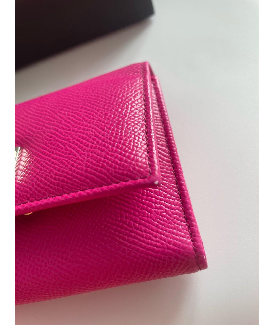 DOLCE&GABBANA Розовый кожаный кошелек, фото 5