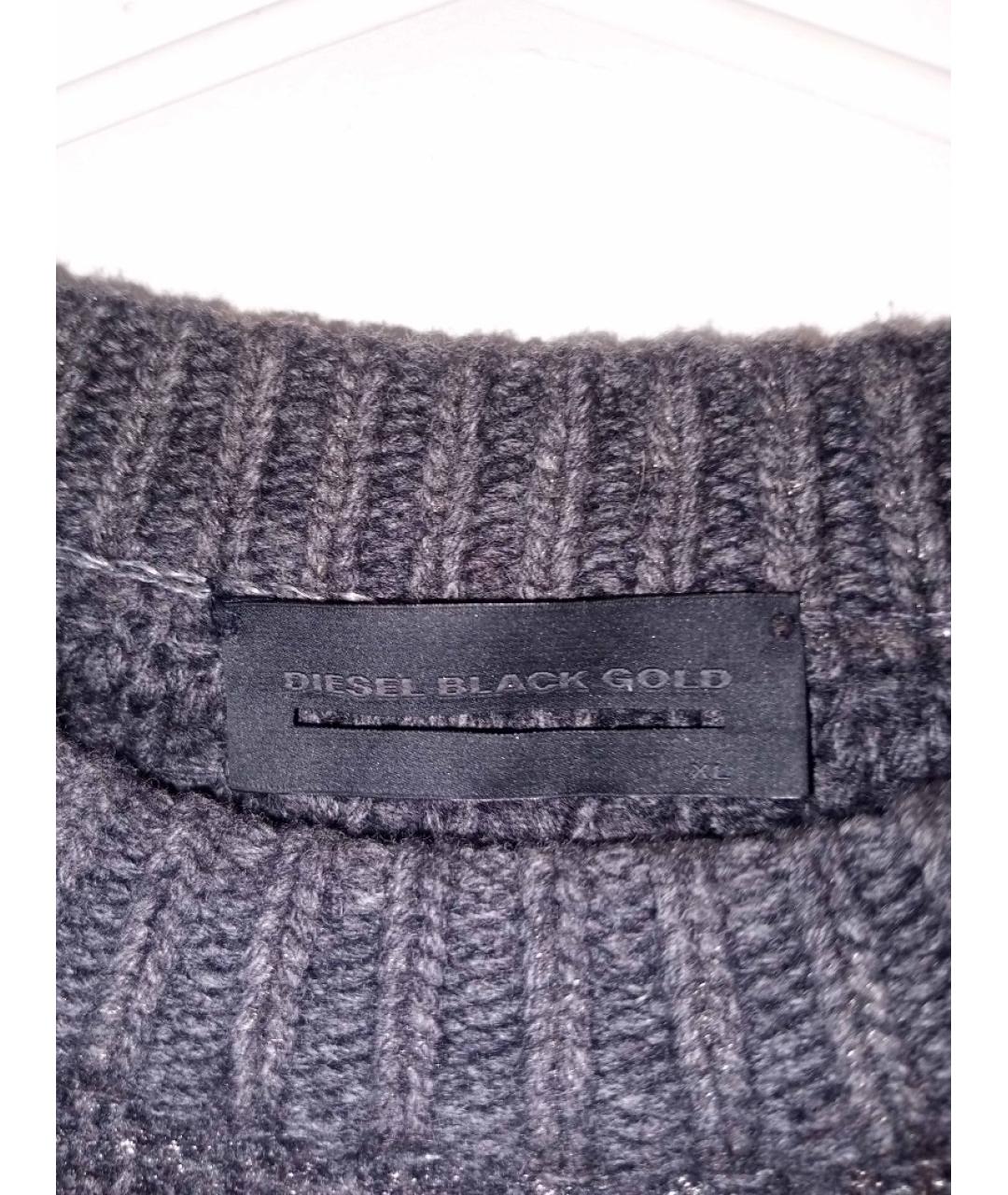 DIESEL BLACK GOLD Серый шерстяной джемпер / свитер, фото 3