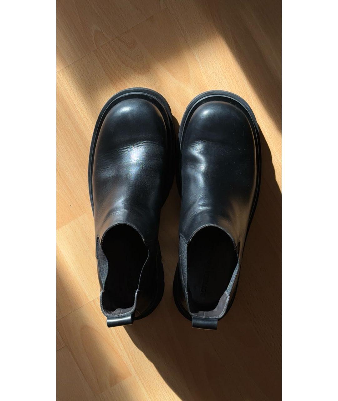 BOTTEGA VENETA Черные кожаные низкие ботинки, фото 3