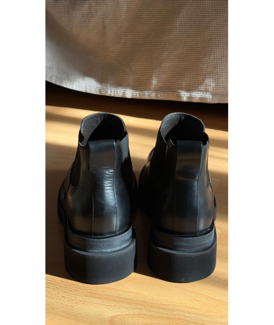 BOTTEGA VENETA Черные кожаные низкие ботинки, фото 5