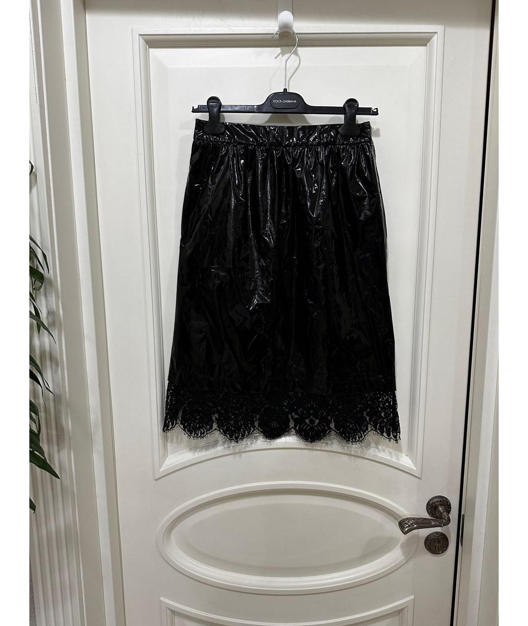 BOUTIQUE MOSCHINO Черная хлопковая юбка миди, фото 8