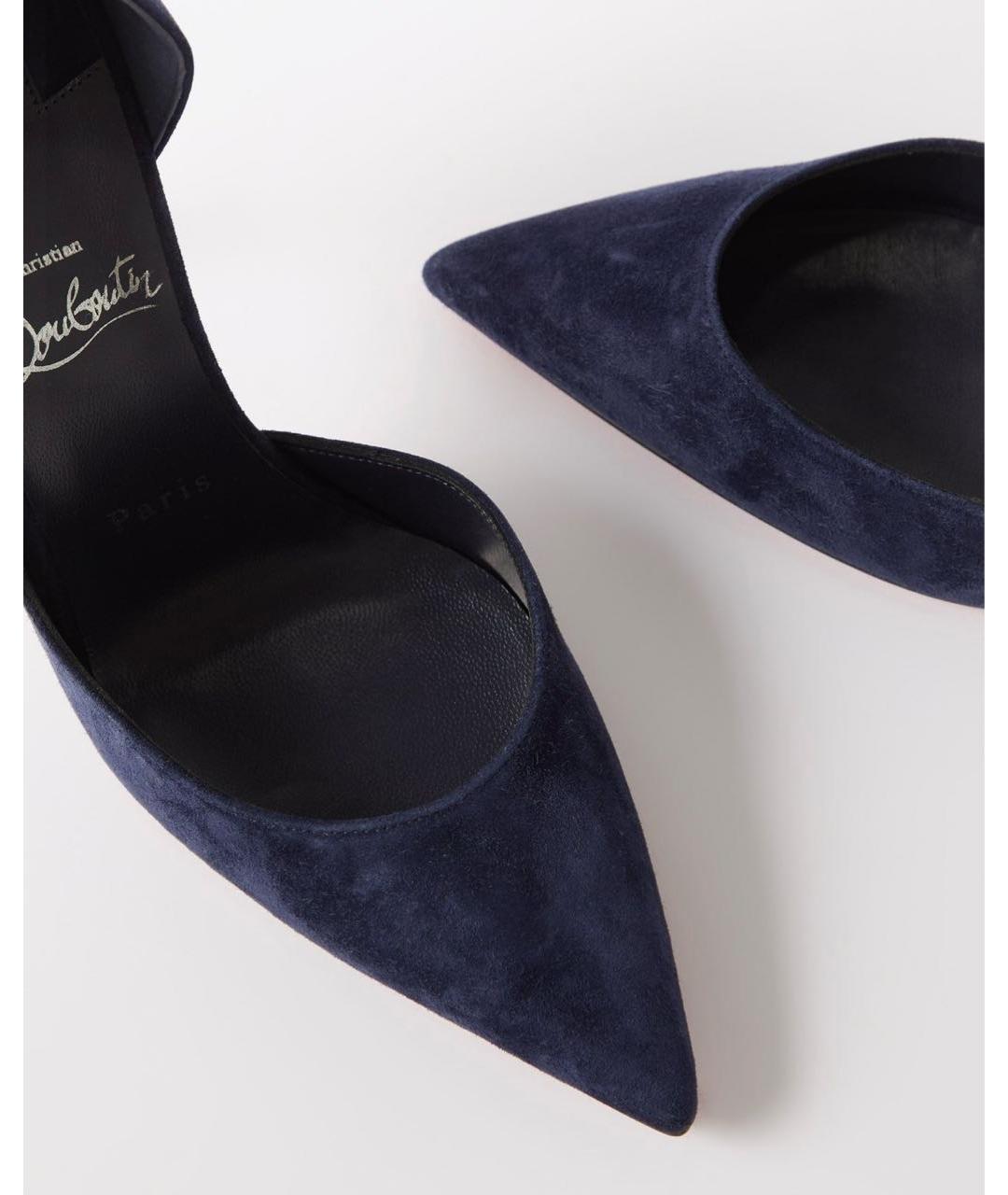 CHRISTIAN LOUBOUTIN Темно-синие замшевые туфли, фото 2