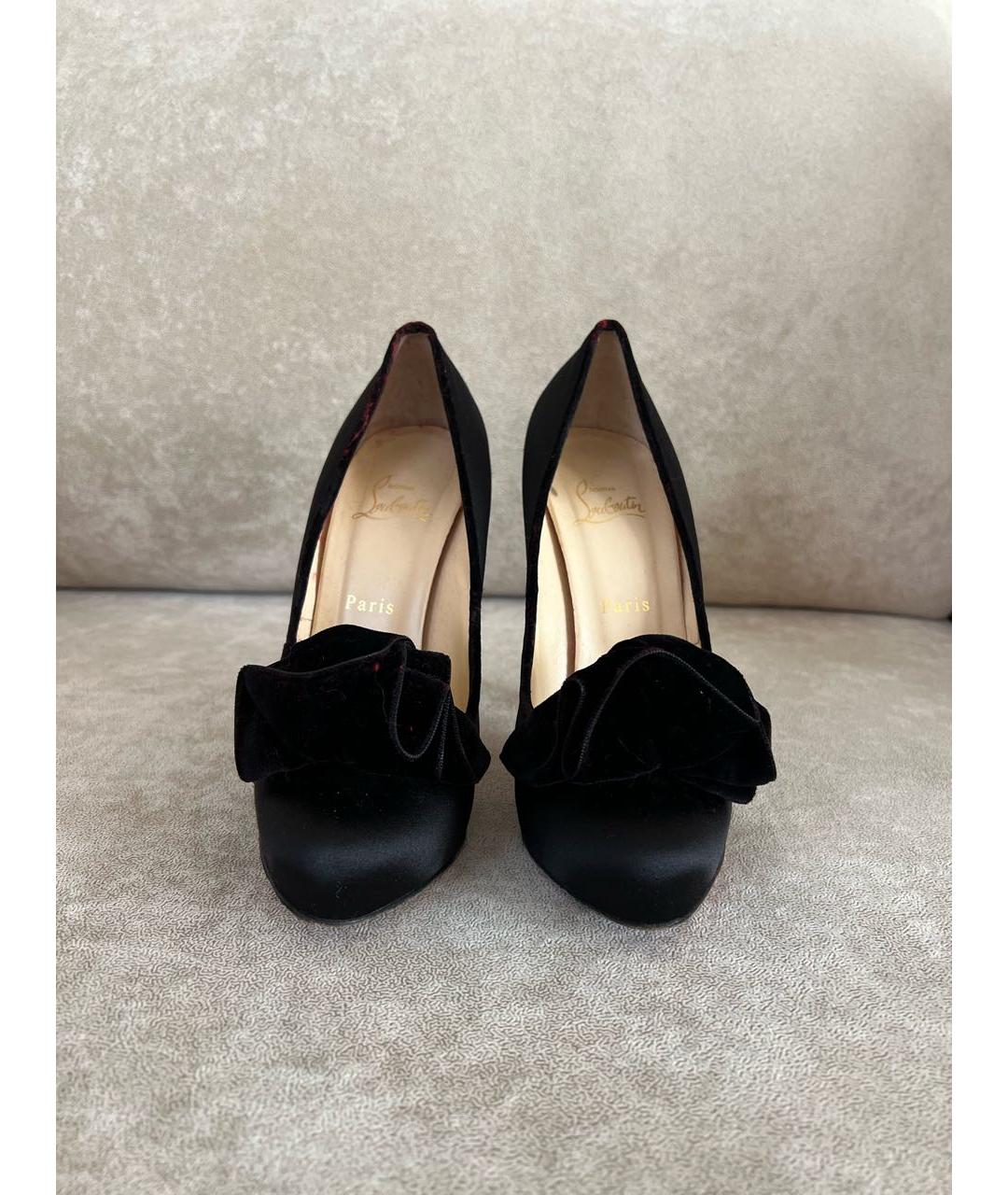 CHRISTIAN LOUBOUTIN Черные текстильные туфли, фото 2