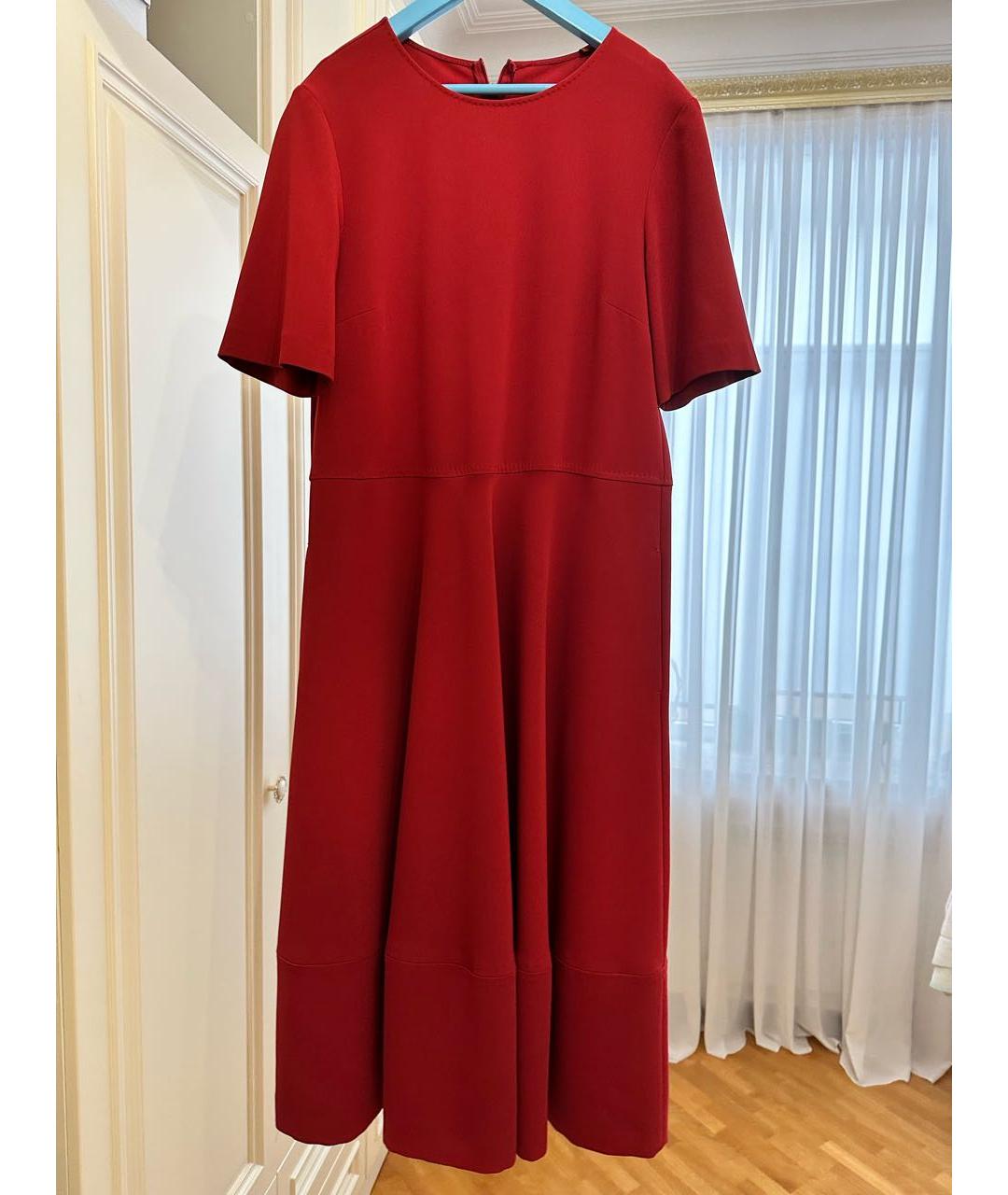 MAX MARA STUDIO Красное шифоновое повседневное платье, фото 7