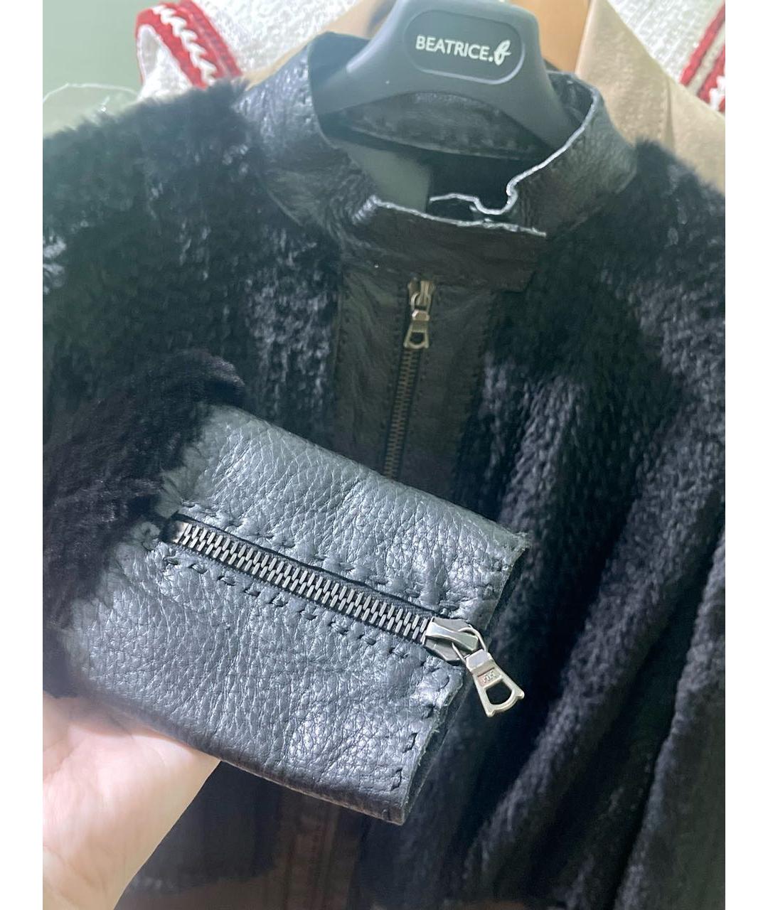 FENDI Черная меховая куртка, фото 2