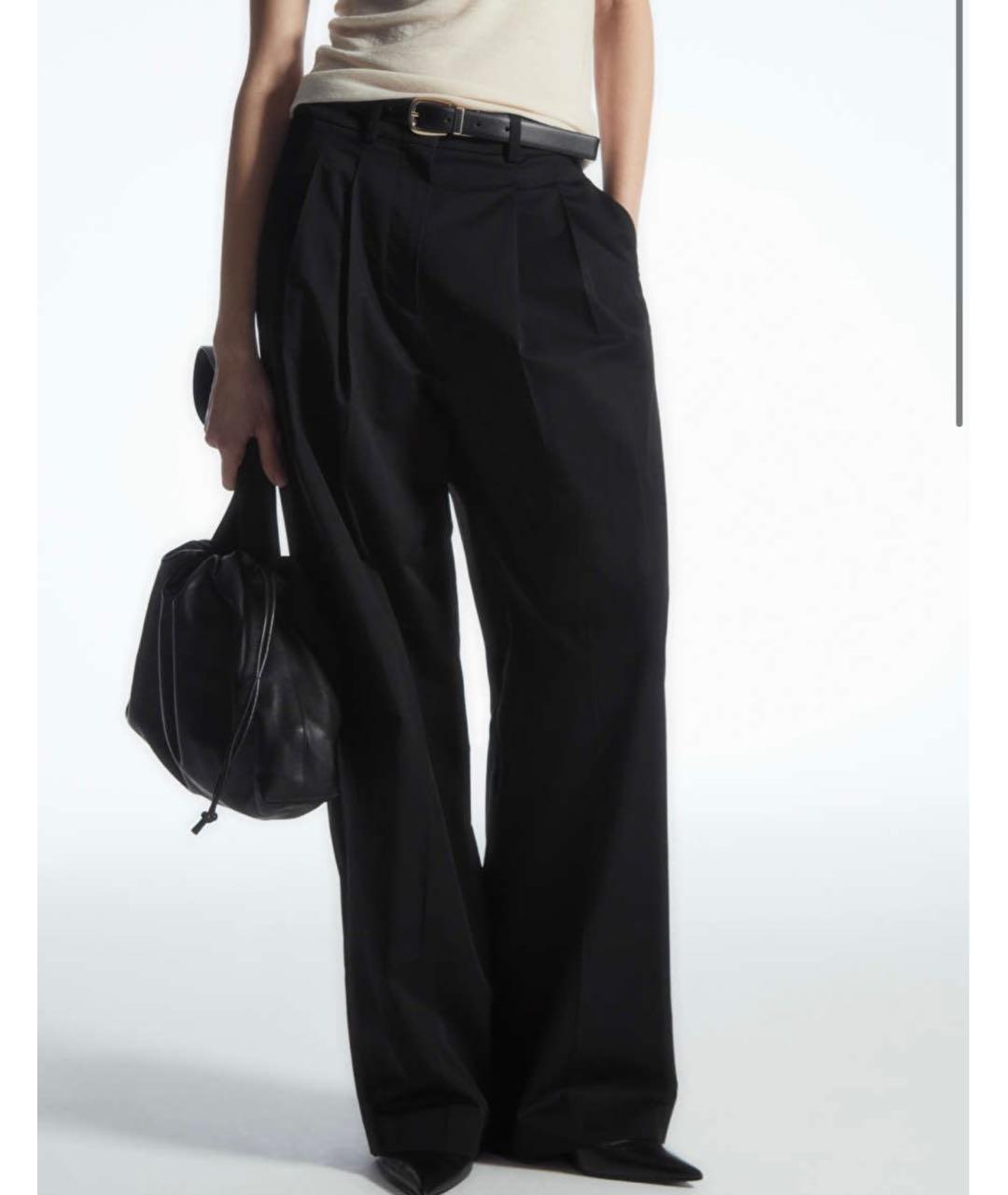 COS Черные хлопковые брюки широкие, фото 3