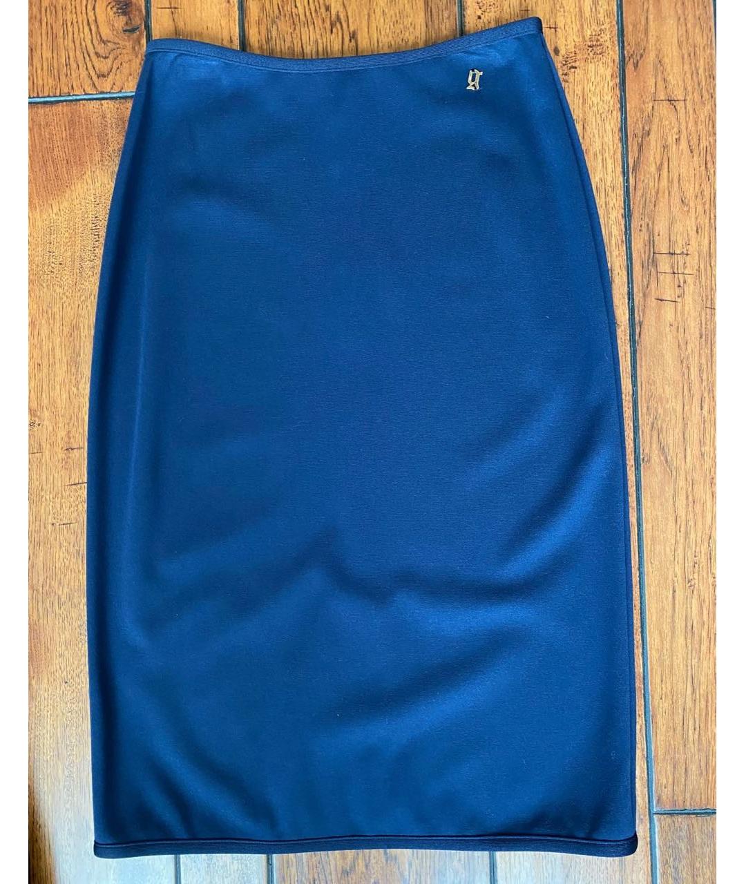 JOHN GALLIANO Темно-синий вискозный костюм с юбками, фото 2