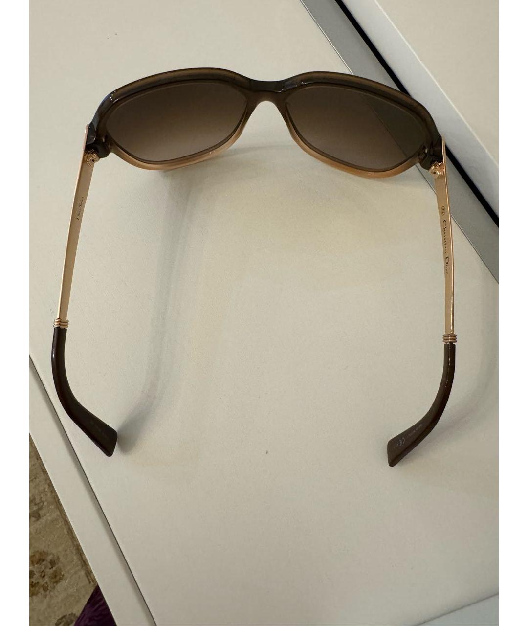 CHRISTIAN DIOR PRE-OWNED Коричневые пластиковые солнцезащитные очки, фото 3