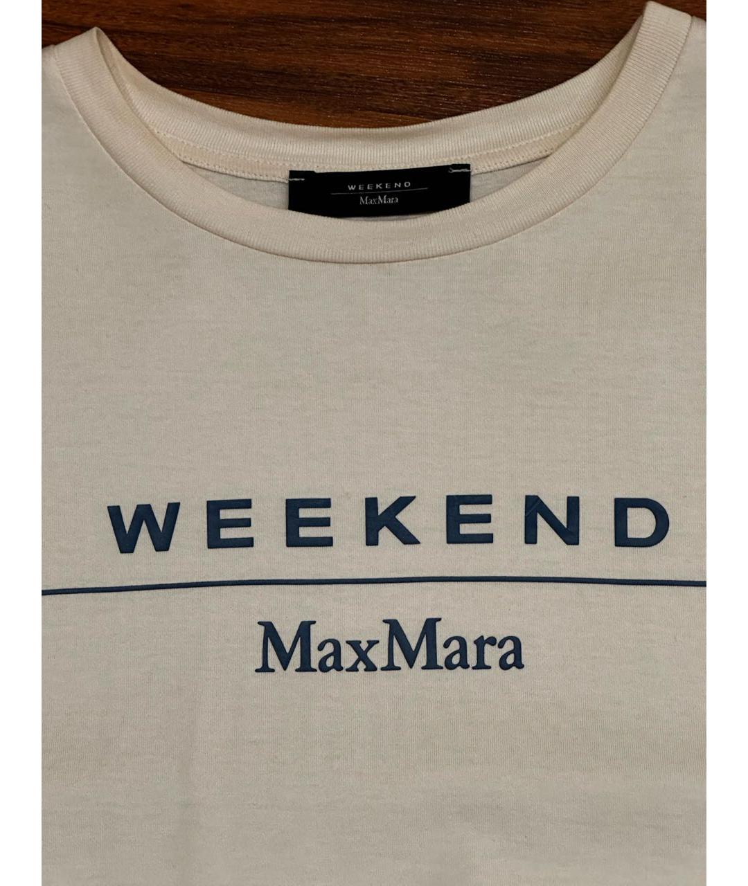 MAX MARA Бежевая хлопковая футболка, фото 4