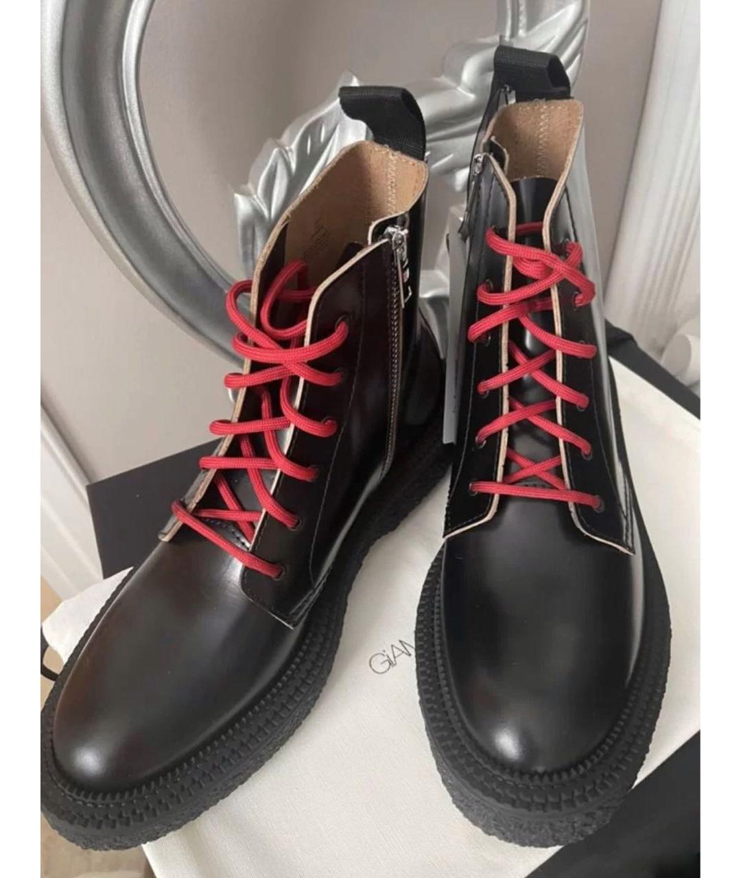 GIAMBATTISTA VALLI Черные кожаные высокие ботинки, фото 6