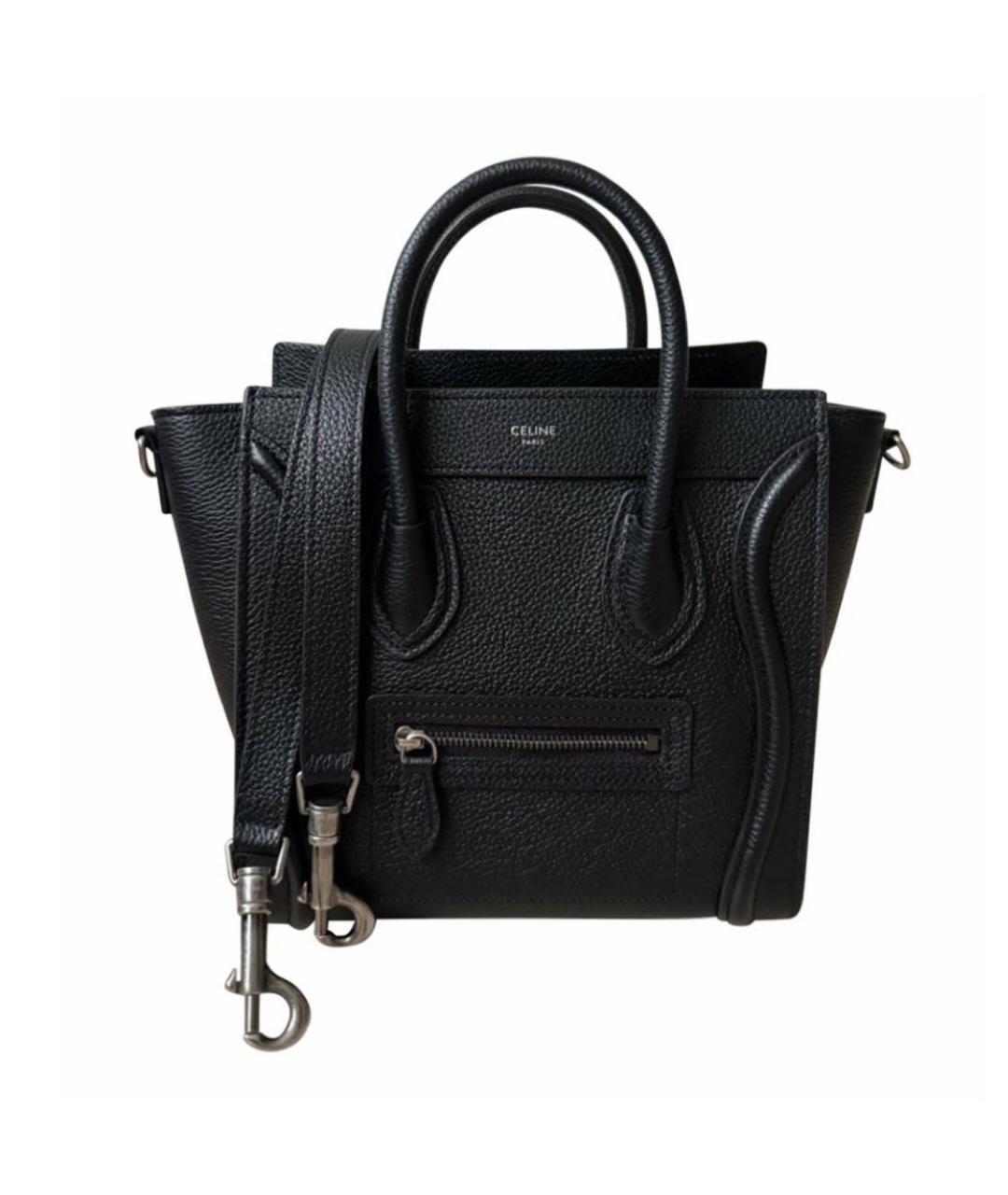 CELINE PRE-OWNED Черная кожаная сумка через плечо, фото 7