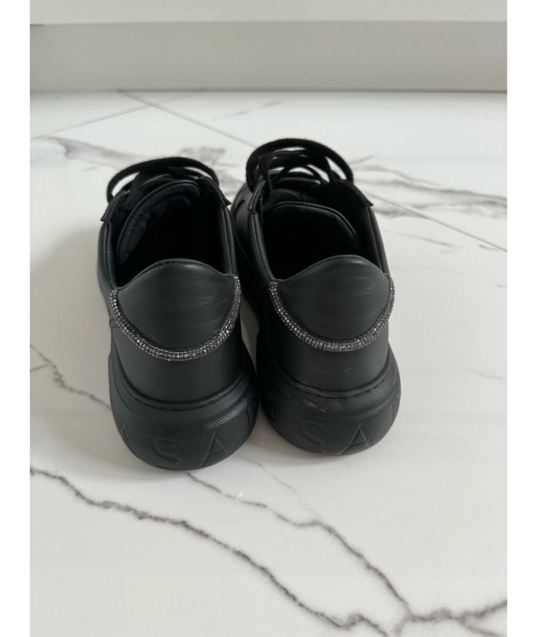 CASADEI Черные кожаные кроссовки, фото 4